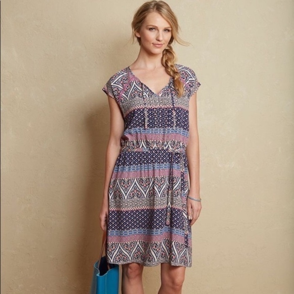 Matilda Jane Friends Forever Jocelyn Multi Print Tie Waist Dress